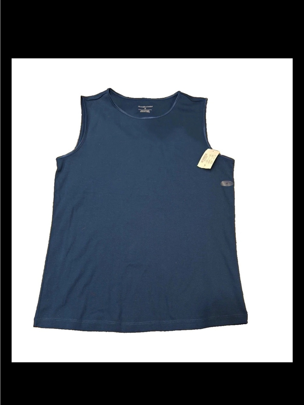 New With Tags Christopher & Banks Blue Sleeveless Crewneck Tank Top 100% Cotton